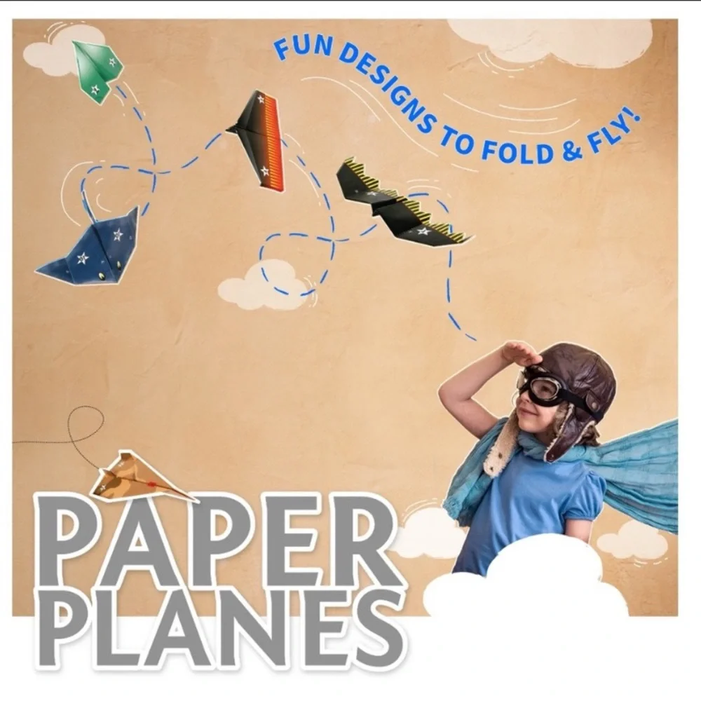 Fun with paper planes kit origami airplanes 40 sheets by Spice box